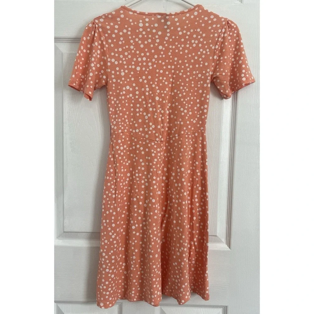 ASOS Orange Polka Dot Skater Dress Women‎ Size 4 Fit Flare Summer Retro Coquette - Picture 3 of 9